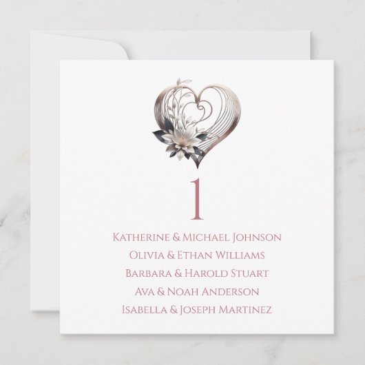 Moderne rosa Herz-Hochzeit-Seekarte - Einladung (Vorderseite)