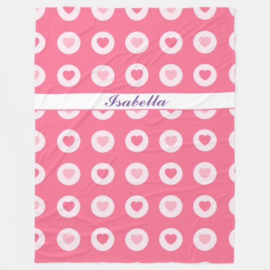 Moderne rosa Herz-Liebe-Sammlung Fleecedecke (Vorderseite)