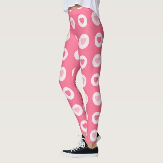 Moderne rosa Herz-Liebe-Sammlung Leggings (Links)