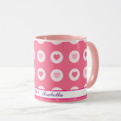 Moderne rosa Herz-Liebe-Sammlung Tasse (VorderseiteRechts)