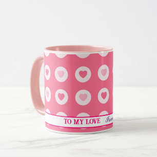 Moderne rosa Herz-Liebe-Sammlung Tasse