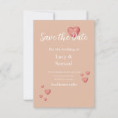 Moderne rosa Herz Save-The-Date-Karte Save The Date (Vorderseite)