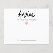 Moderne rosa Herzberatung für die neuen Eltern (Vorderseite)