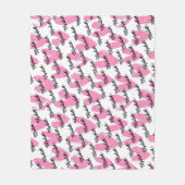Moderne rosa Herzen Aquarelltextkalligraphie Fleecedecke (Vorderseite)