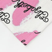 Moderne rosa Herzen Aquarelltextkalligraphie Fleecedecke (Ecke)