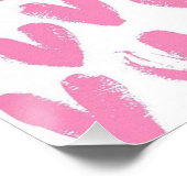 Moderne rosa Herzen Aquarelltextkalligraphie Poster (Ecke)