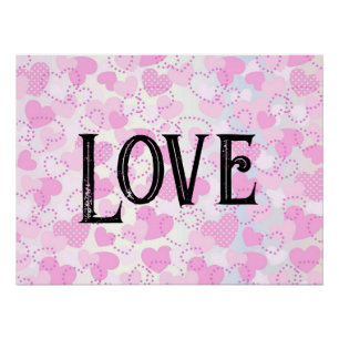 Moderne rosa Herzen Aquarelltextkalligraphie Poster