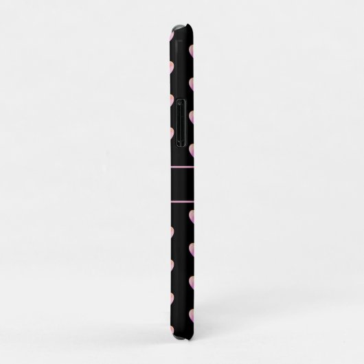 Moderne rosa Herzen auf schwarz Case-Mate iPhone Hülle (Hinten/Rechts)