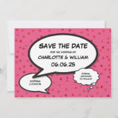 Moderne rosa Herzen Confetti Hochzeit speichern da Save The Date (Rückseite)