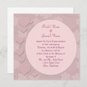 Moderne rosa Herzen Hochzeitseinladung Einladung (Vorne/Hinten)