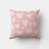 Moderne rosa Herzen Monogramm  Kissen (Rückseite)