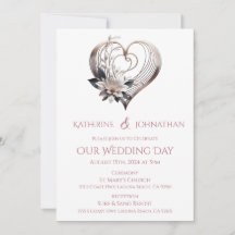 Moderne rosa Herzhochzeit