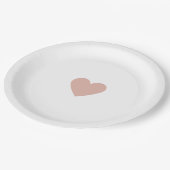 Moderne Rosa Herzkultur Liebe Elegante Eleganz Pappteller (Schrägansicht)