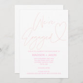 Moderne, rosa Herzlobby lädt ein Einladung (Vorne/Hinten)