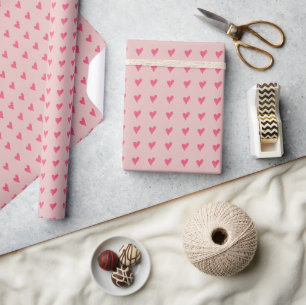 Moderne rosa Herzstruktur feminin Geschenkpapier