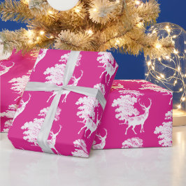Moderne Rosa Hirschbaumtoilette Geschenkpapier