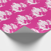 Moderne Rosa Hirschbaumtoilette Geschenkpapier (Ecke)