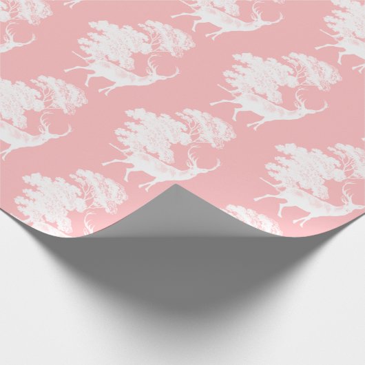 Moderne Rosa Hirschbaumtoilette Geschenkpapier (Ecke)