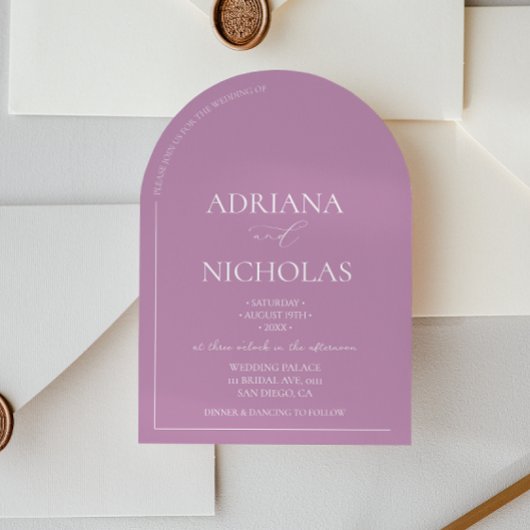 Moderne rosa Hochzeit Einladung