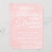 Moderne, rosa Hochzeit Einladung (Vorne/Hinten)