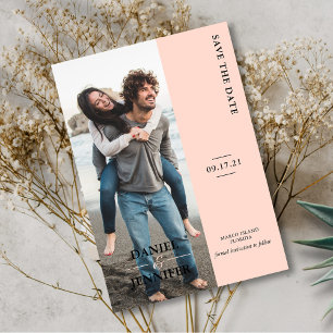 Moderne rosa Hochzeit rettet das Datum Save The Date