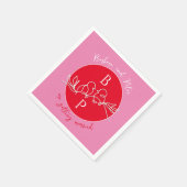 Moderne Rosa Hochzeit Serviette (Ecke)