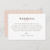 Moderne rosa Hochzeit wünscht sich gut. Typografie Begleitkarte (Vorne/Hinten)