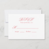 Moderne rosa Hochzeitkarte RSVP (Vorderseite)
