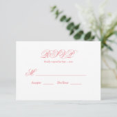 Moderne rosa Hochzeitkarte RSVP Karte (Stehend Vorderseite)