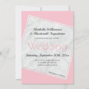 Moderne rosa Hochzeitseinladung Einladung