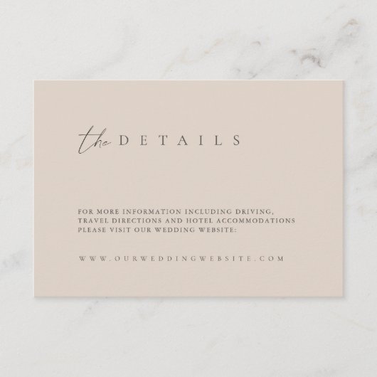 Moderne, rosa Hochzeitskarte Begleitkarte (Vorderseite)