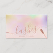 Moderne rosa holografische Pinselstriche Visitenkarte (Vorderseite)