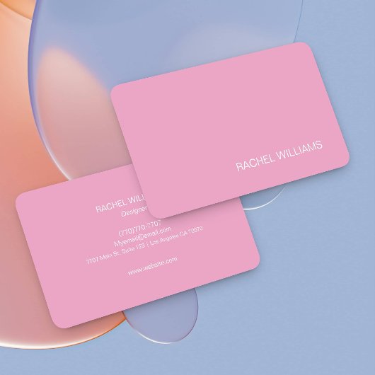 Moderne rosa hübsche Mädchen-Visitenkarte Visitenkarte