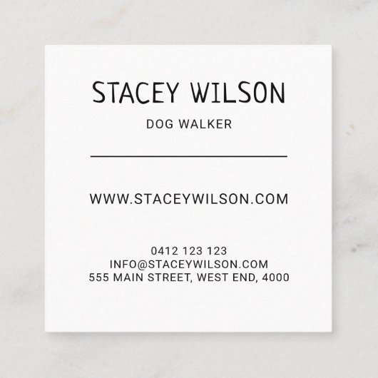 Moderne rosa Hundeschwalbe oder Pet Groomer Quadratische Visitenkarte (Rückseite)