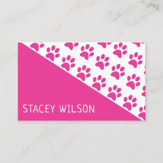 Moderne rosa Hundeschwalbe oder Pet Groomer Visitenkarte (Vorderseite)