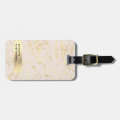 Moderne rosa Imitate Gold Foil gebürstetes Metall Gepäckanhänger (Vorderseite horizontal)