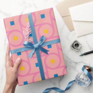 Moderne rosa ineinandergreifende Kreise im Stil de Geschenkpapier