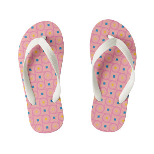 Moderne rosa ineinandergreifende Kreise im Stil de Kinderbadesandalen