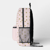 Moderne rosa Initialen Monogram elegant Bedruckter Rucksack (Rechts)