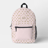 Moderne rosa Initialen Monogram elegant Bedruckter Rucksack (Vorderseite)