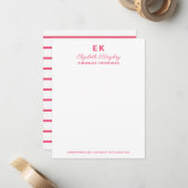 Moderne rosa Initialen Monogramm Geschäft Mitteilungskarte (Vorderseite/Rückseite Beispiel)