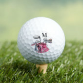 Moderne rosa Initialen-Monogramm Golfball (Insitu T-Shirt)
