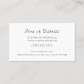 Moderne, rosa Innendekoration mit Retrostuhl Visitenkarte (Rückseite)