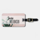 Moderne rosa Kaktus Gepäckanhänger (Vorderseite horizontal)