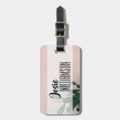 Moderne rosa Kaktus Gepäckanhänger (Vorderseite vertikal)