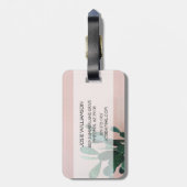 Moderne rosa Kaktus Gepäckanhänger (Rückseite vertikal)
