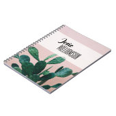 Moderne rosa Kaktus Notizblock (Linke Seite)