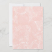 Moderne rosa Kalligraphie über der Mond Baby Dusch Einladung (Rückseite)