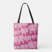Moderne rosa karierte Elefantenmuster Tasche (Rückseite)
