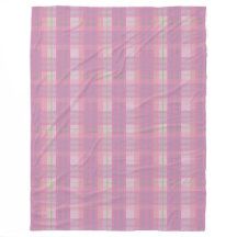 Moderne rosa karierte Fleece-Decke